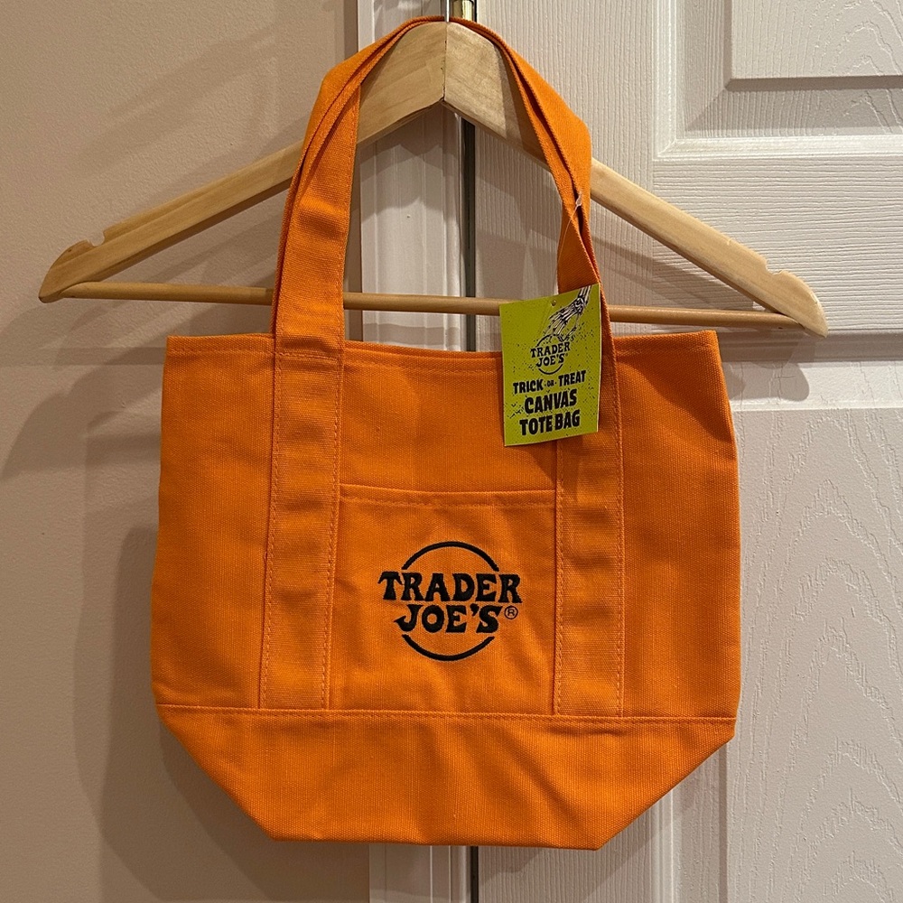 Trader Joe's Orange Canvas Mini Tote Bag